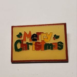 Enamel Merry Christmas Pin Saying Merry Christmas Pin